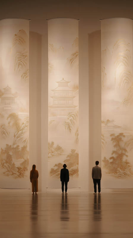 觀賞中國山水畫-圖片