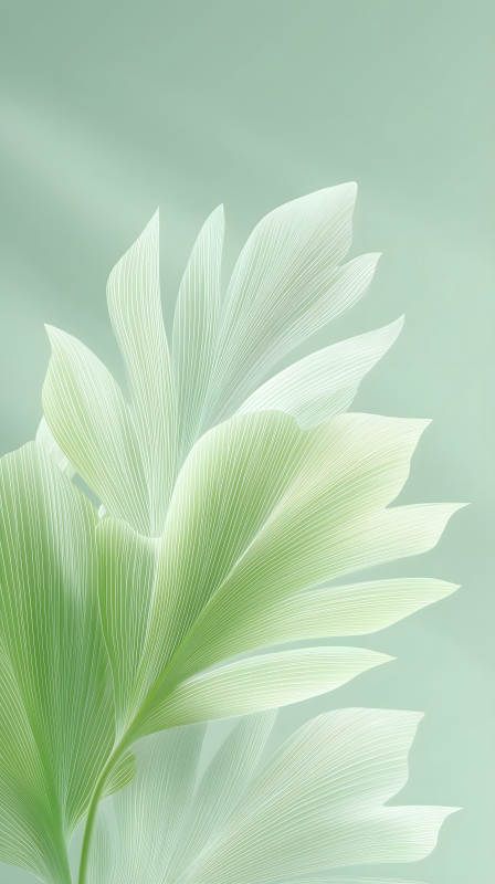 綠葉線條藝術背景-圖片