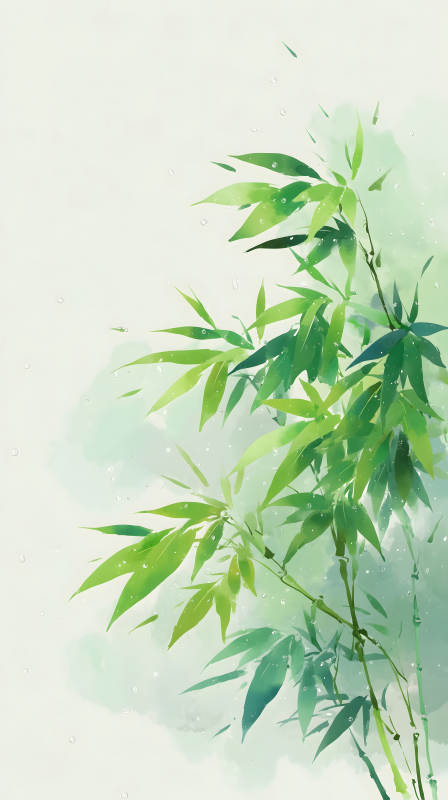 水墨竹林意境清新朦朧-圖片