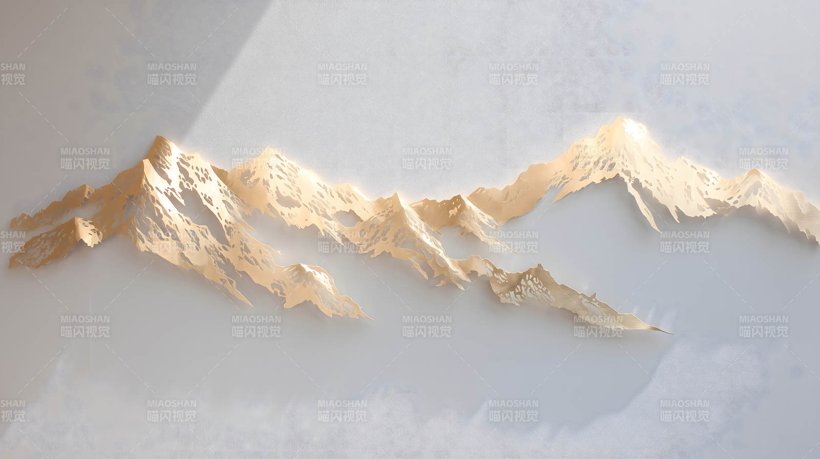 金色山脈剪影簡(jiǎn)約藝術(shù)風(fēng)格-圖片