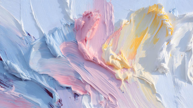 抽象绘画色彩的交织与堆叠-图片