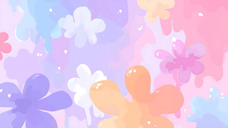 水彩花朵背景圖粉色紫色調-圖片