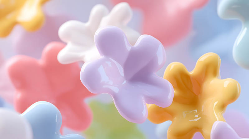 柔和色彩抽象花朵-圖片