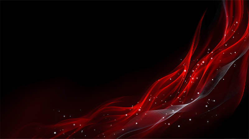 黑色背景紅色線條點綴抽象圖案-圖片