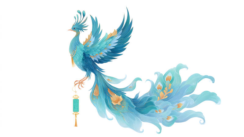 青鸞展翅祥云繚繞-圖片