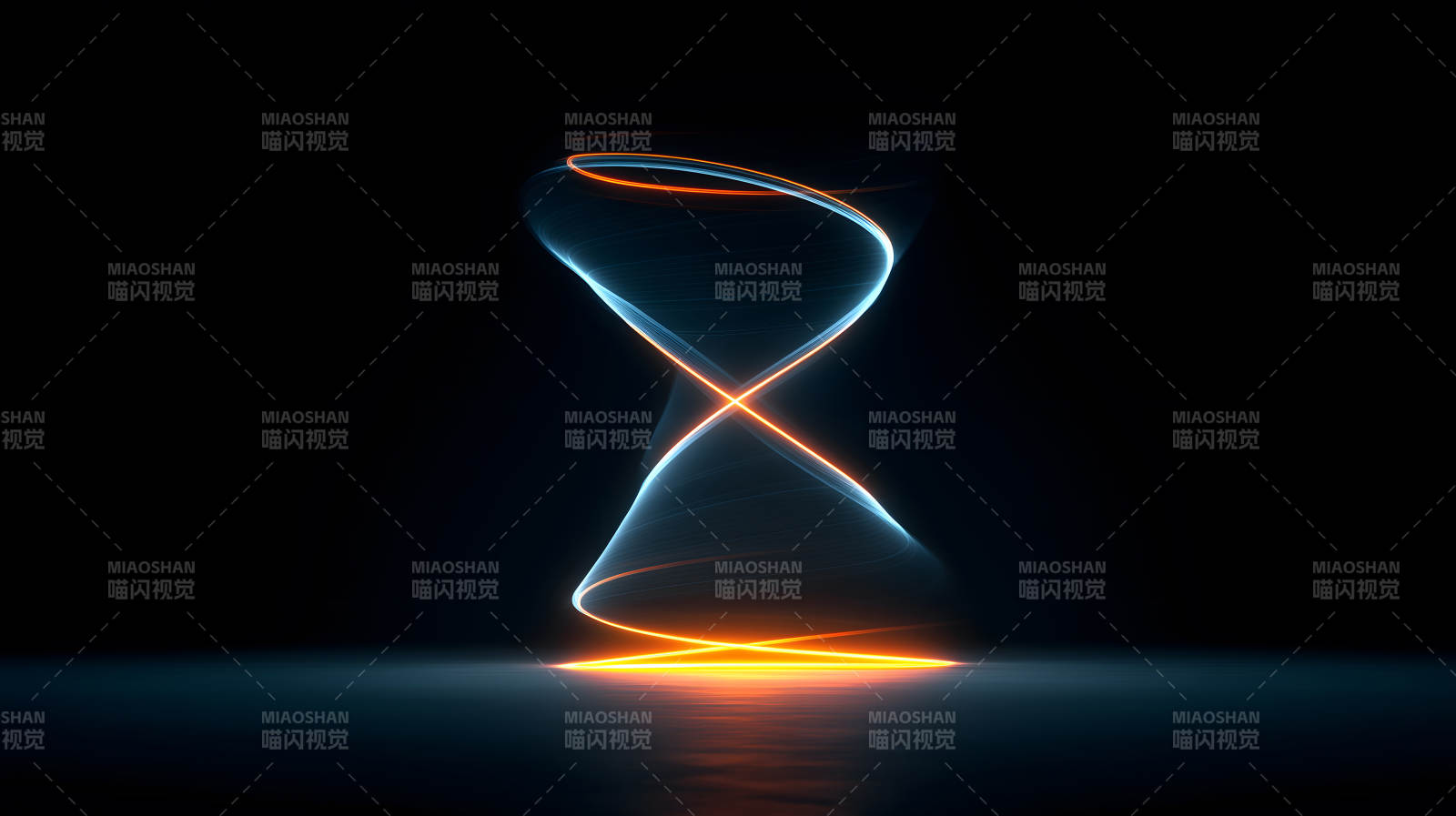 抽象光线图案黑底炫彩-图片