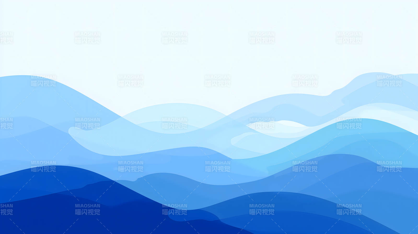 藍色山巒抽象風景畫-圖片