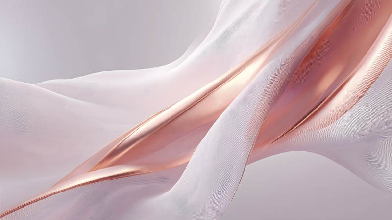 粉色流动的绸缎抽象-图片