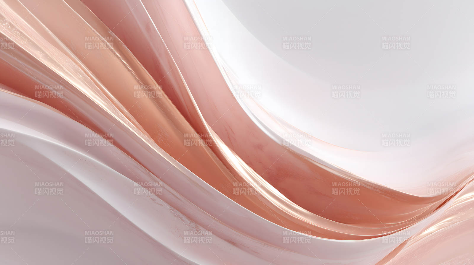 粉色与白色的流体抽象艺术-图片