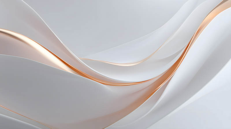 抽象白色曲线搭配金色线条-图片