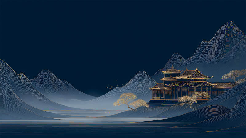 东方古韵山水之间建筑唯美-图片