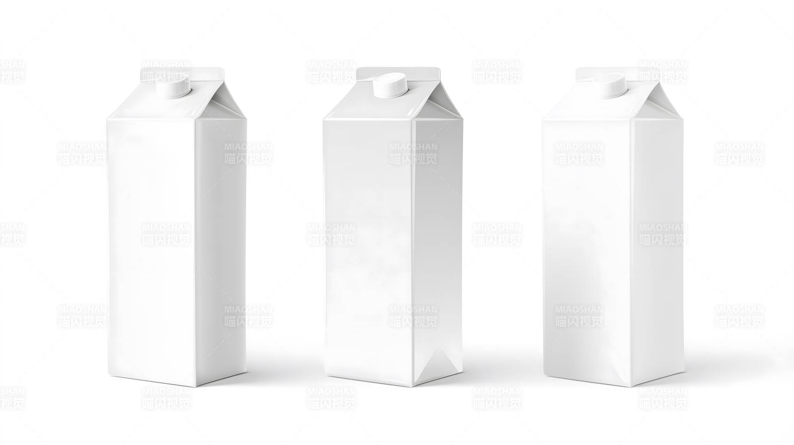 三盒乳品包装摆放特写-图片