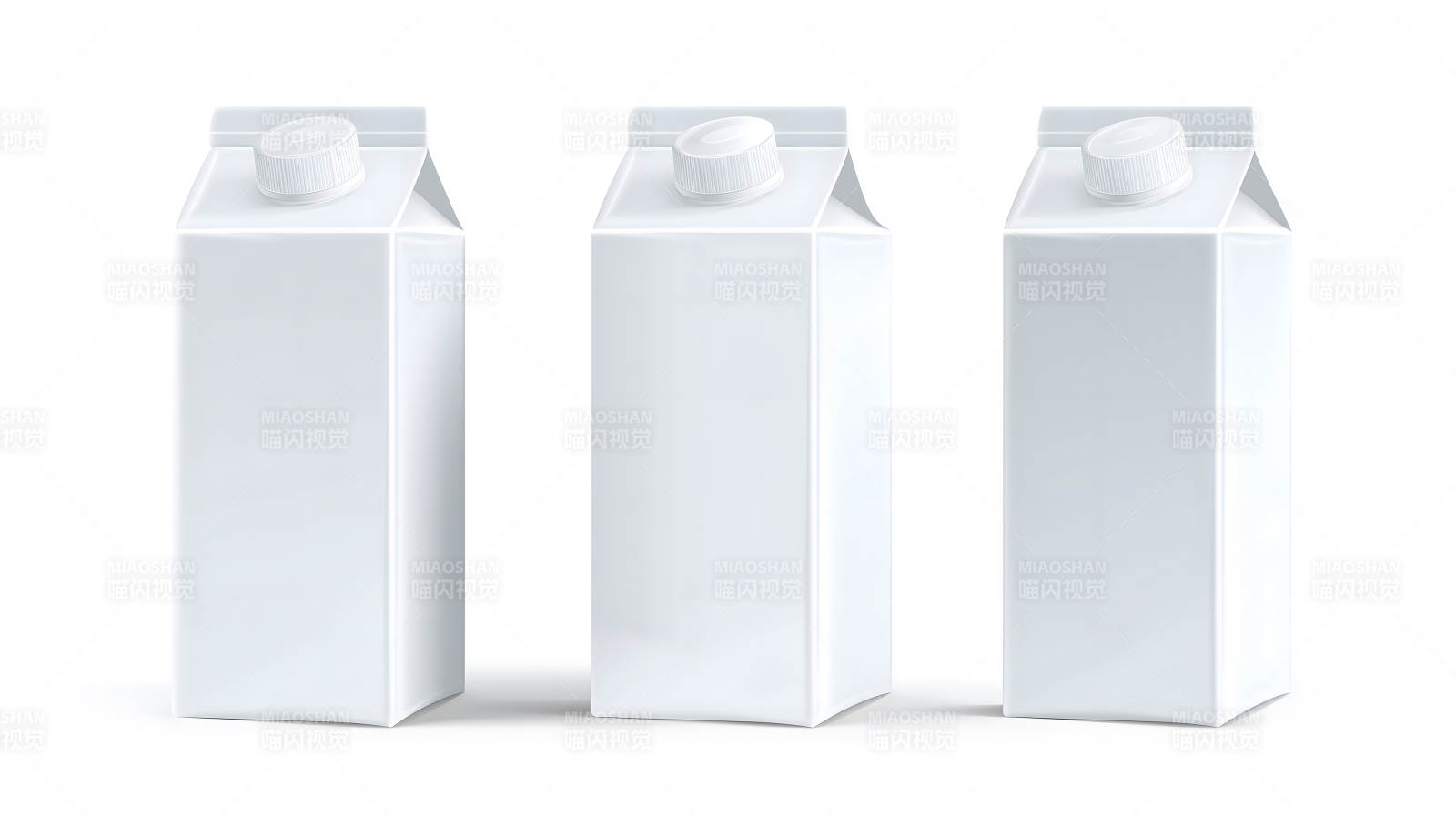 三盒純白牛奶擺放一起簡約風格-圖片