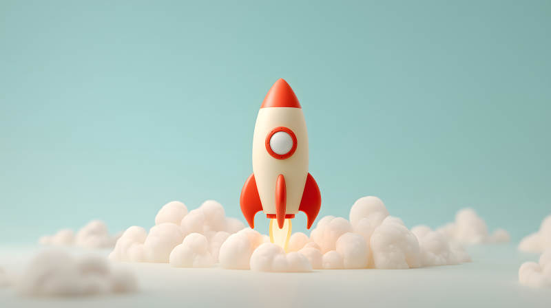 火箭發射升空沖破云層充滿活力-圖片