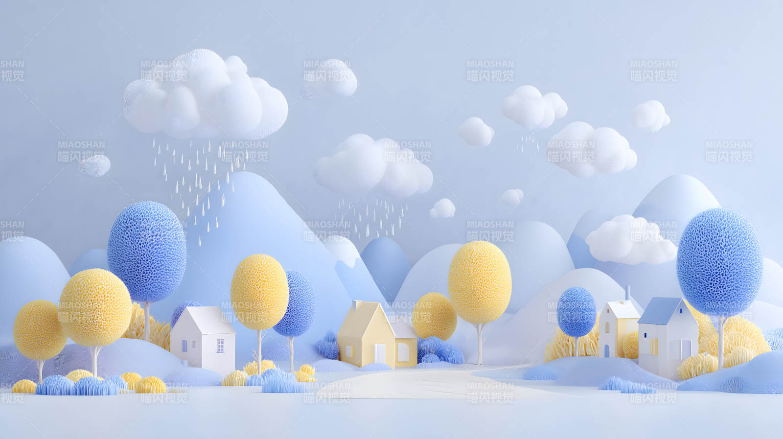 梦幻卡通小镇风景-图片