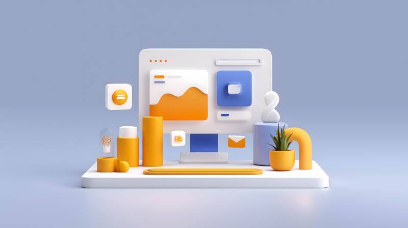 简约电脑设计风格创意-图片