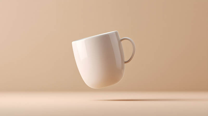 懸空茶杯簡約藝術感-圖片