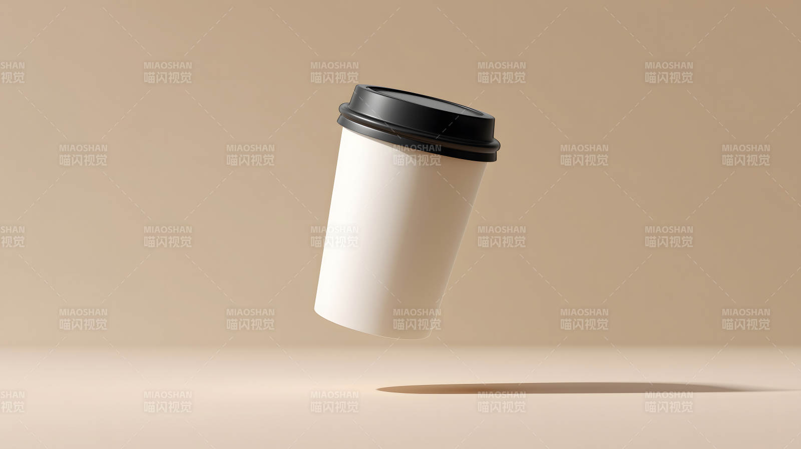 懸浮咖啡杯簡約設計-圖片