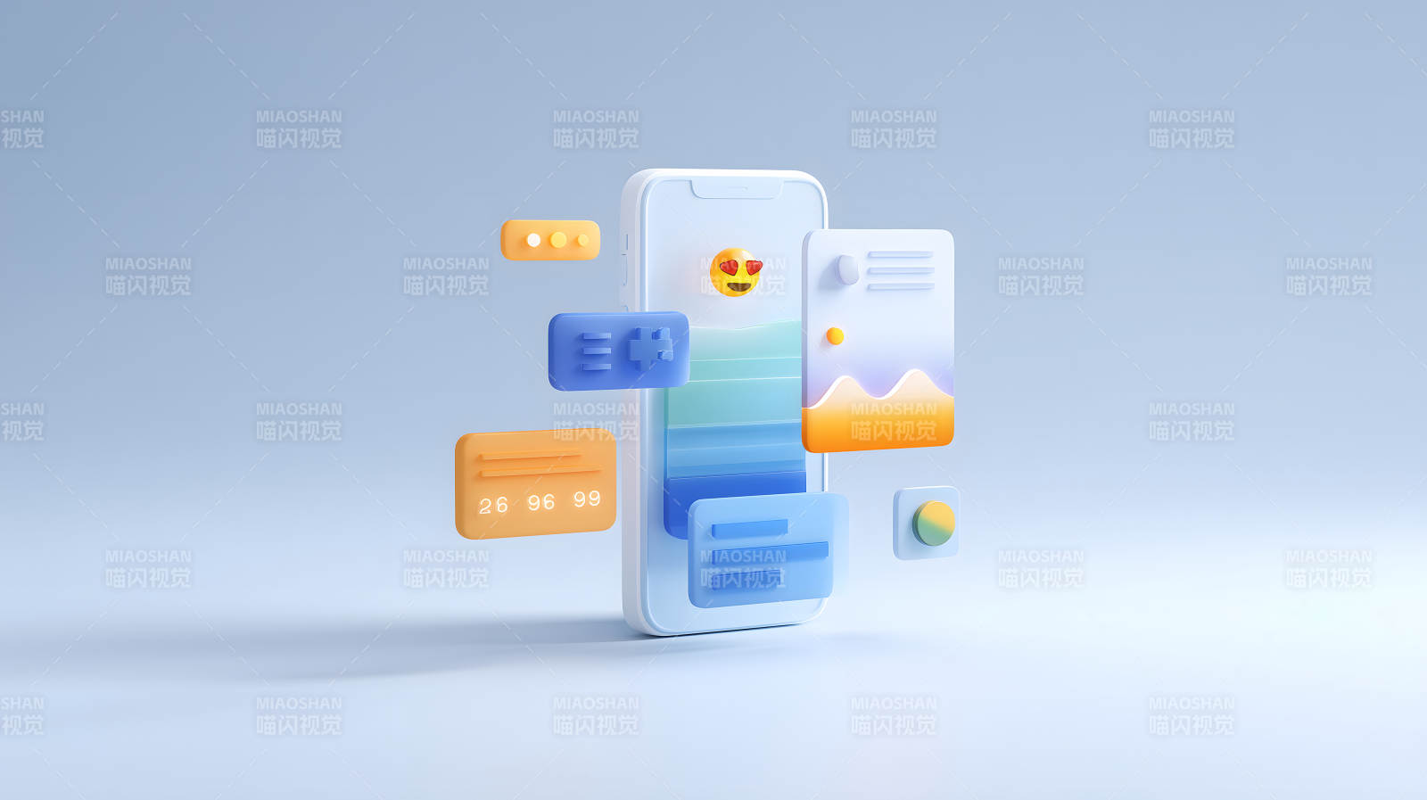 手机设计与图标元素结合-图片