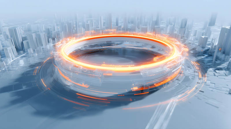 未來城市科技感光環-圖片