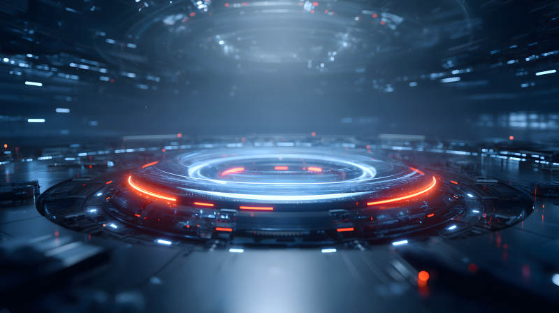 未來科技感十足的平臺裝置-圖片