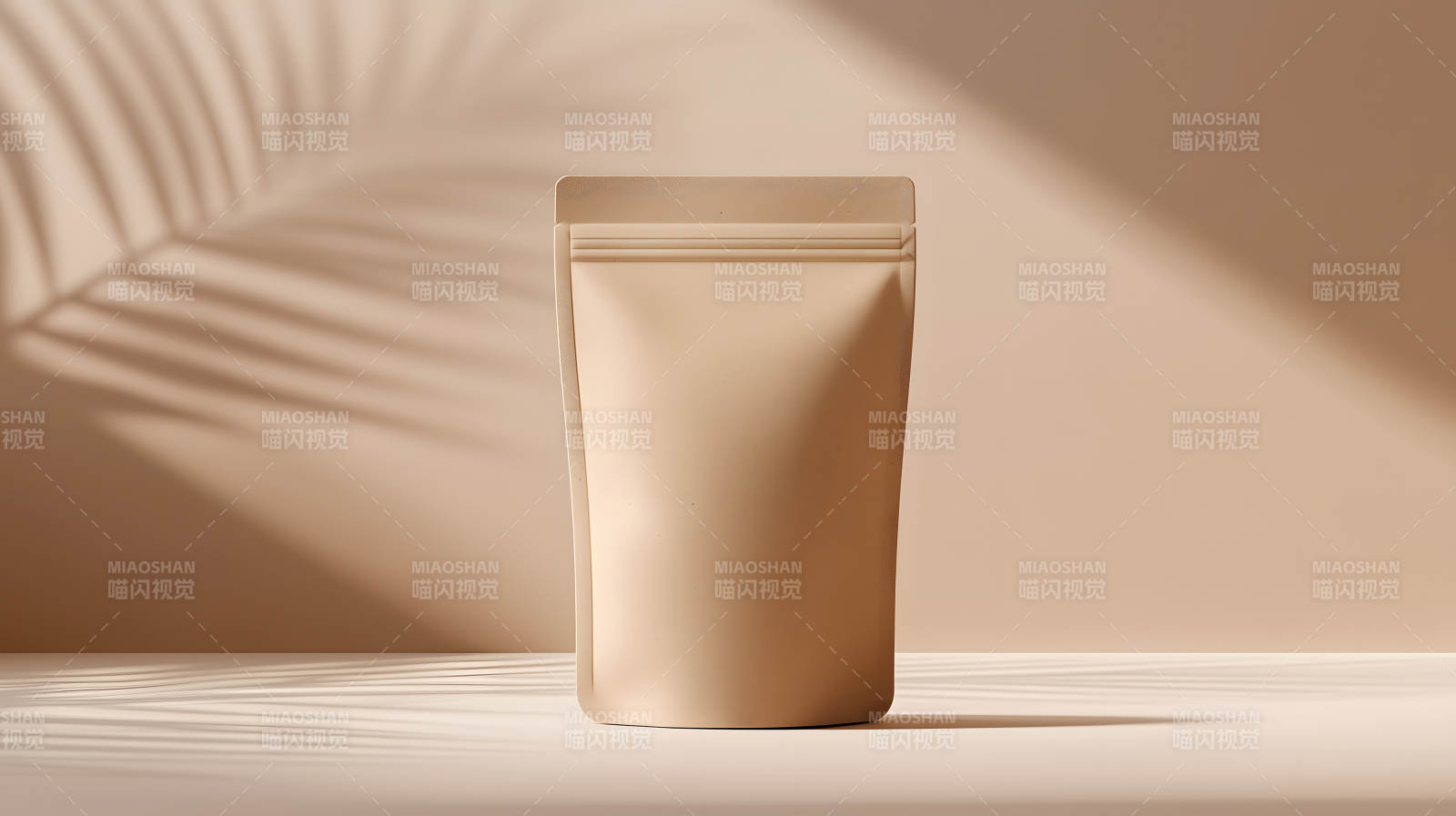 包装袋展示棕色背景植物影子-图片