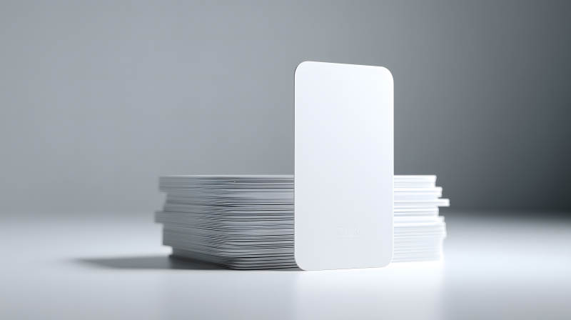 白色的卡片堆疊簡約風格-圖片