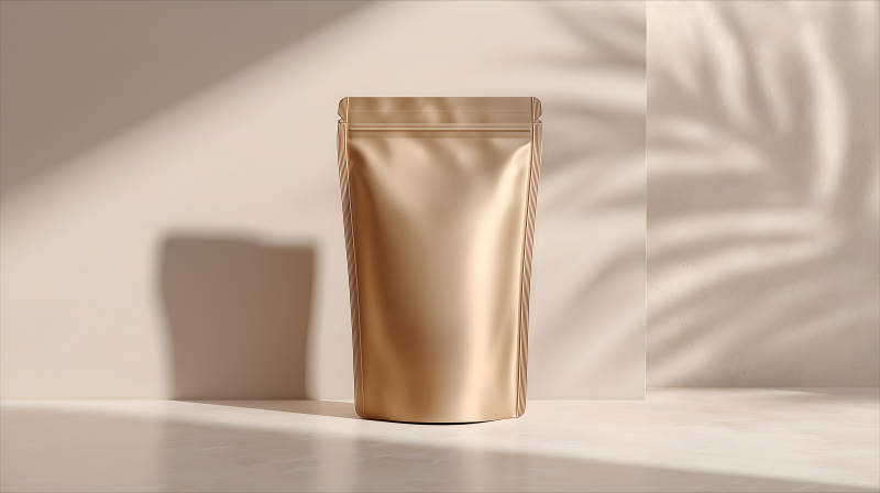 金色包裝袋擺拍干凈簡(jiǎn)潔-圖片