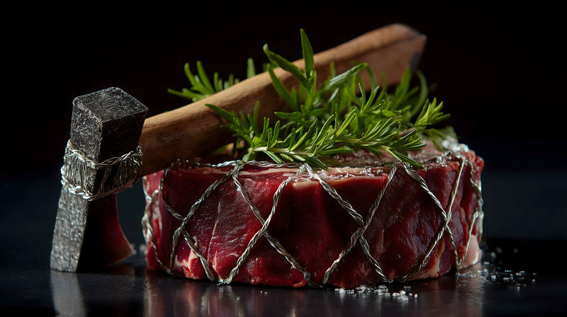 牛排艺术装饰静物摄影食物特写-图片