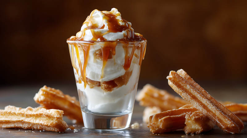 焦糖甜点配炸物-图片