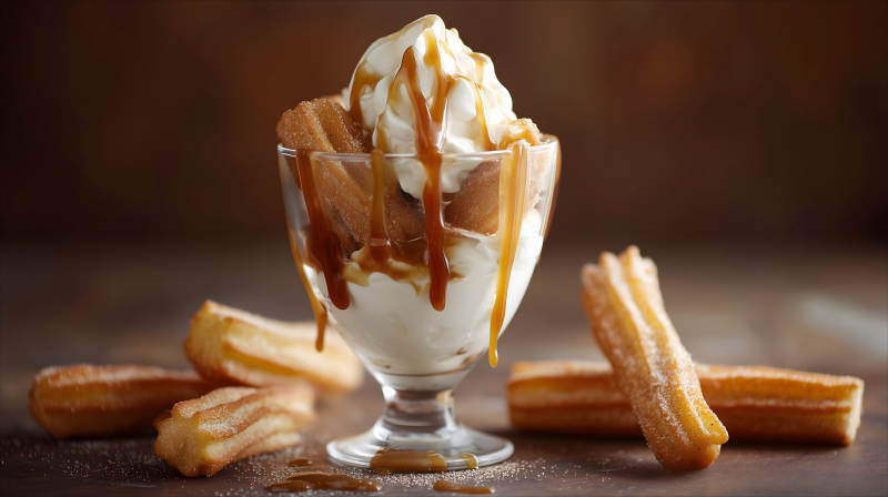 香甜诱人的焦糖奶油甜点-图片