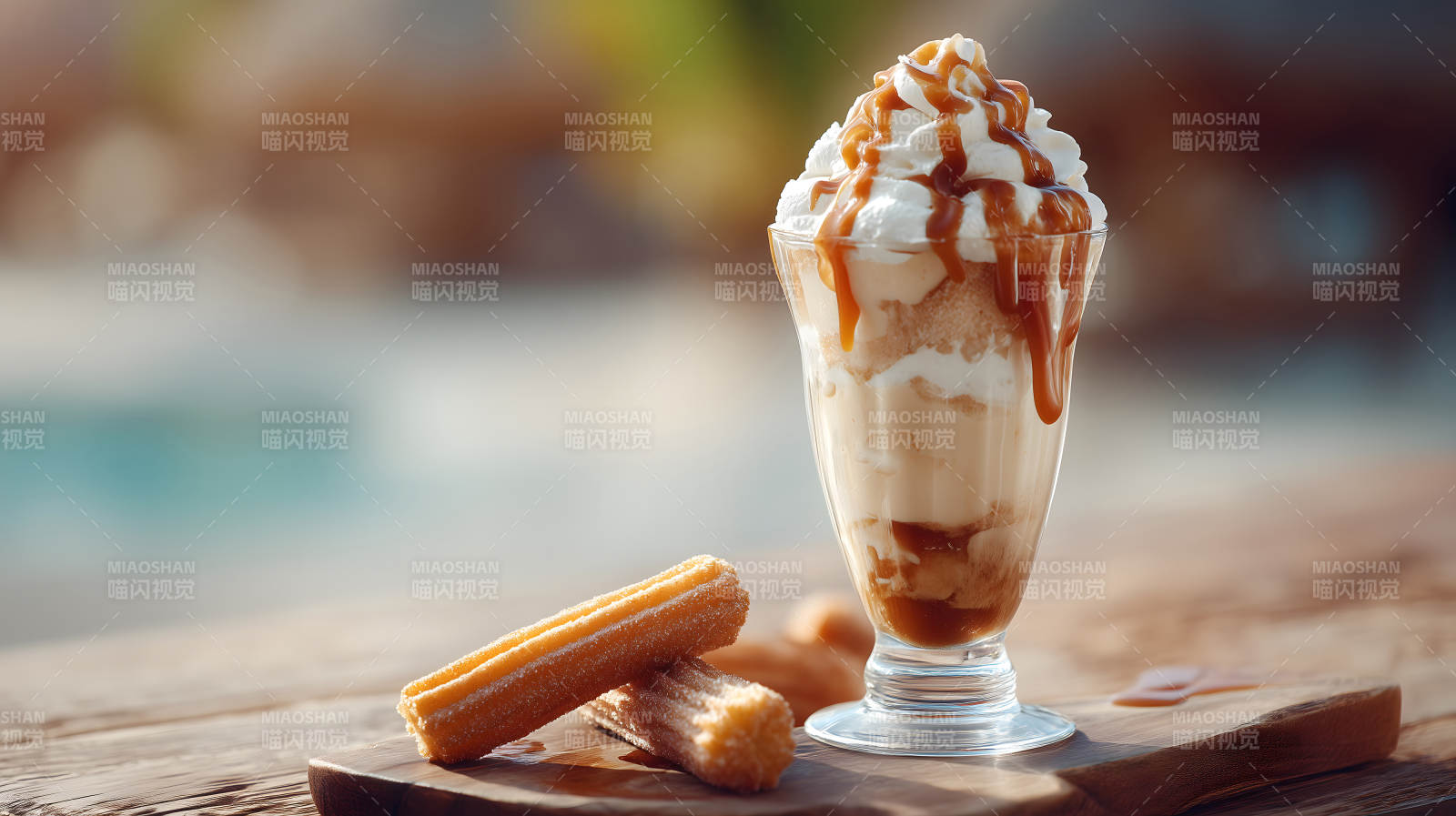 甜品特寫美味誘人焦糖奶茶-圖片