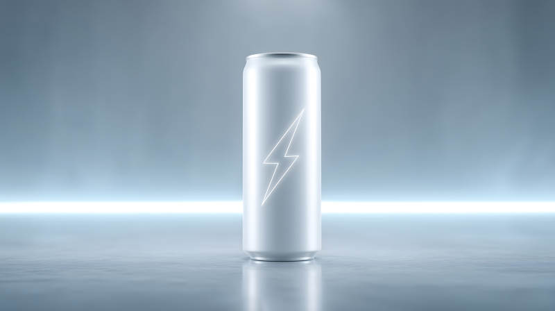 能量飲料罐閃電標志-圖片