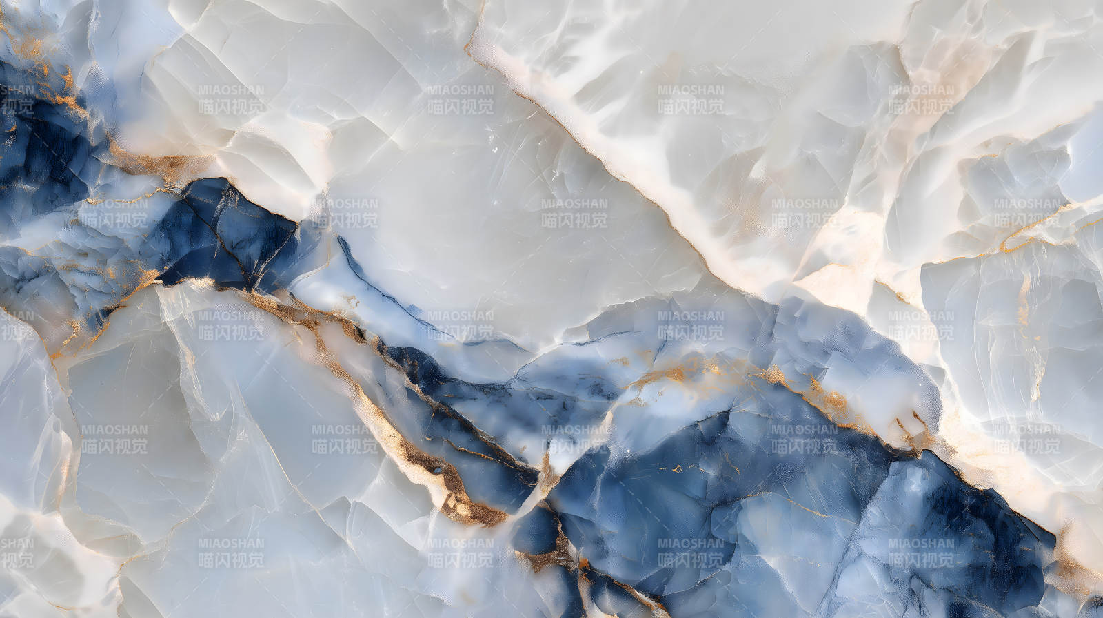 大理石紋理藍白金相間圖片