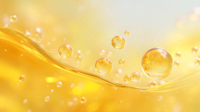 金黃色的液體與氣泡-圖片