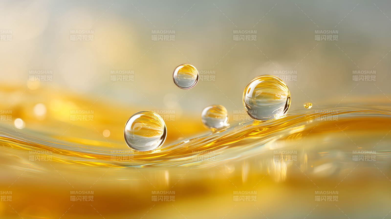 油滴閃耀光芒的特寫鏡頭-圖片