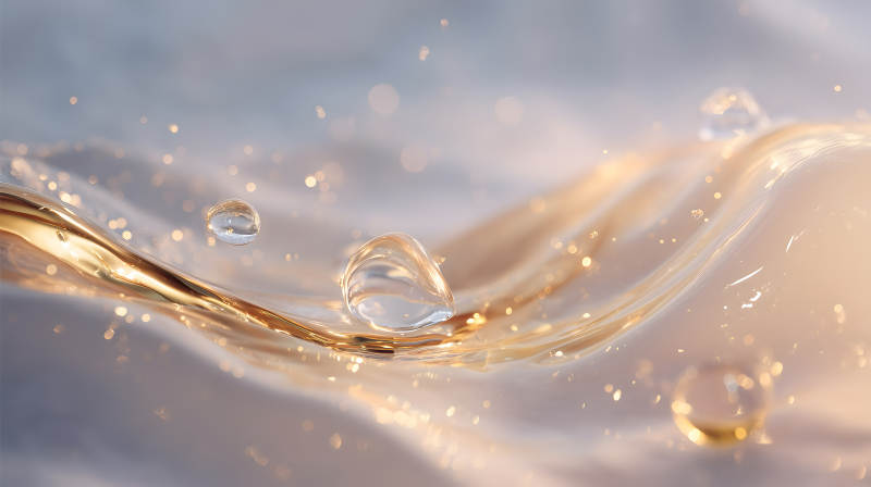 水滴金色波紋唯美畫面-圖片