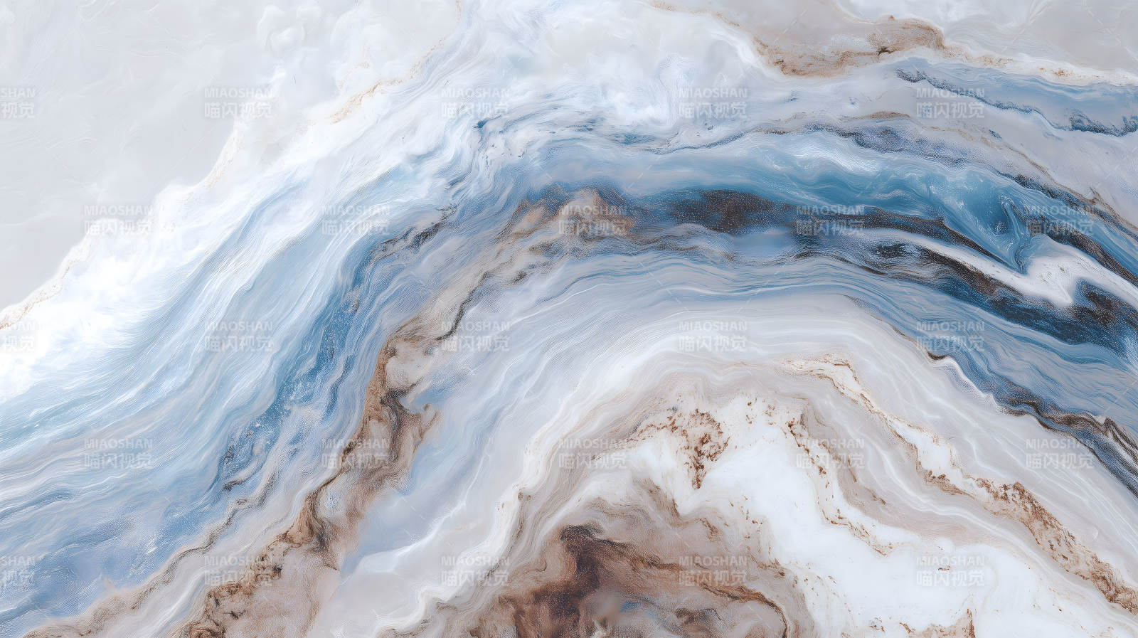 藍(lán)色大理石紋理藝術(shù)作品-圖片