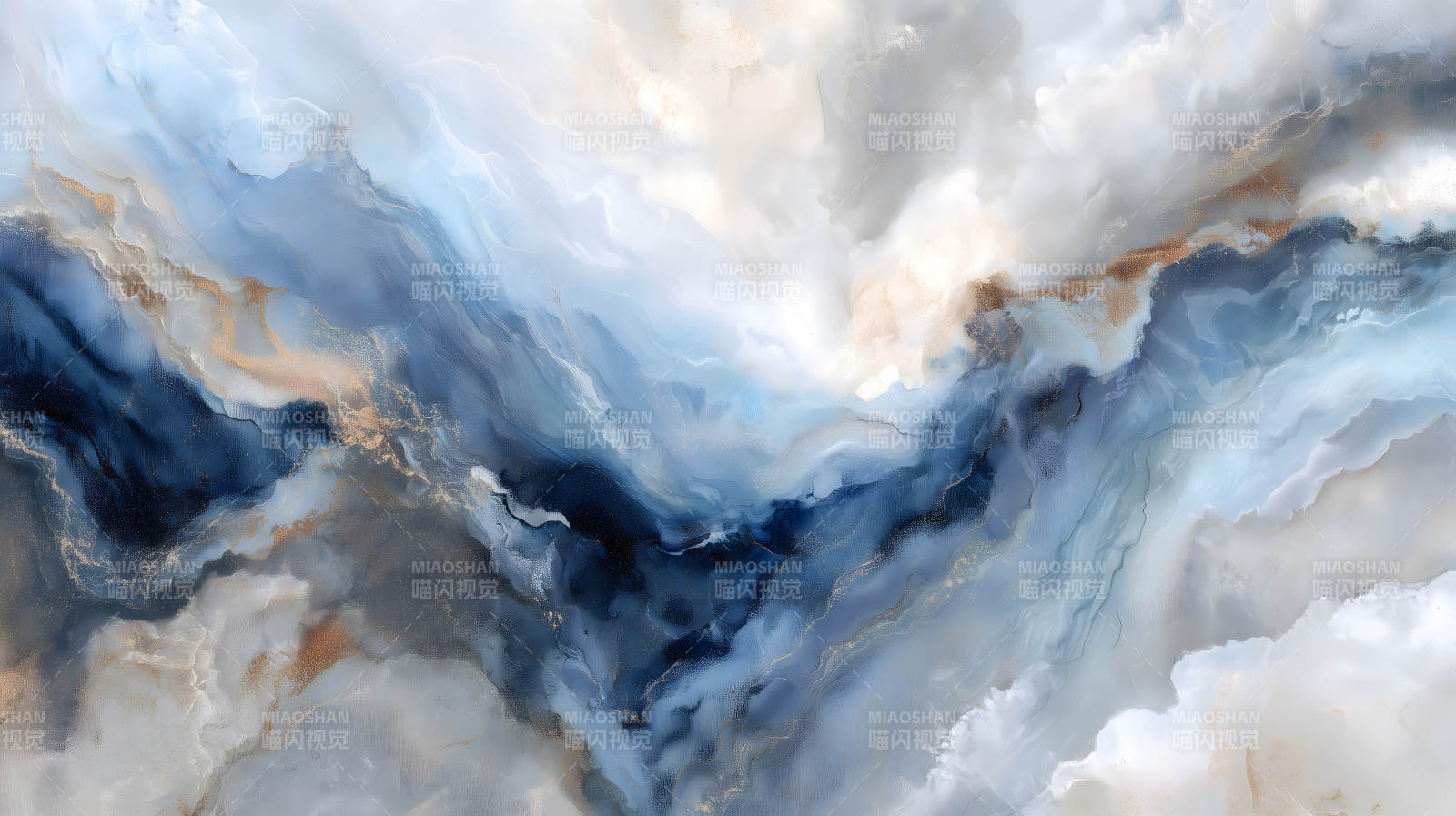 抽象水墨畫展現(xiàn)云霧變幻-圖片