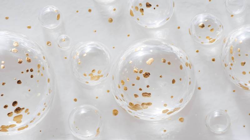 金箔氣泡背景圖-圖片