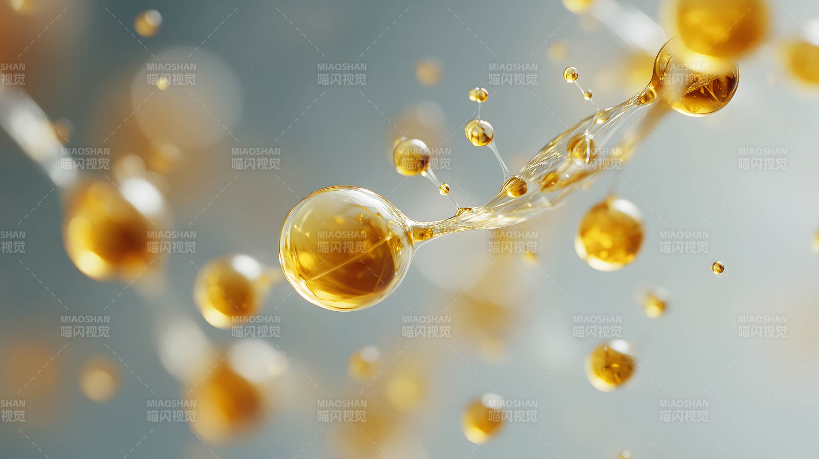 懸浮液滴的抽象特寫-圖片