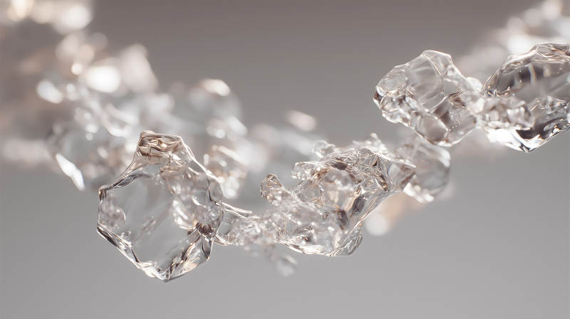 晶瑩剔透的藝術(shù)品冰塊串聯(lián)-圖片