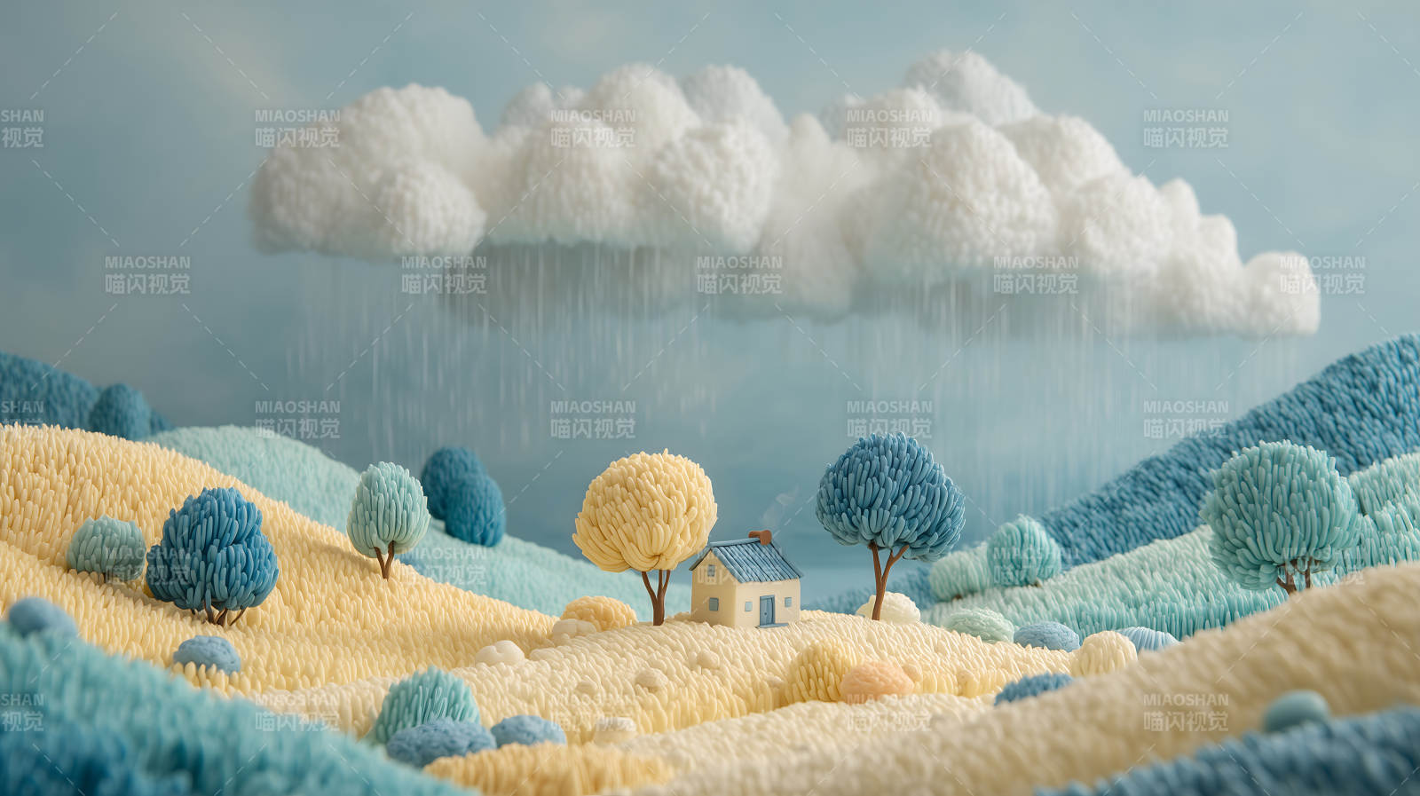 毛茸茸的童话世界小雨淅沥-图片