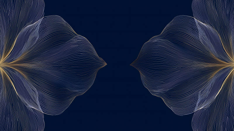 金色线条抽象图案深蓝色背景-图片