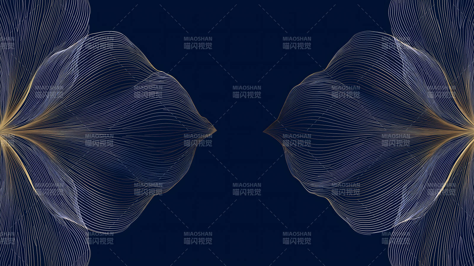 金色线条抽象图案深蓝色背景-图片