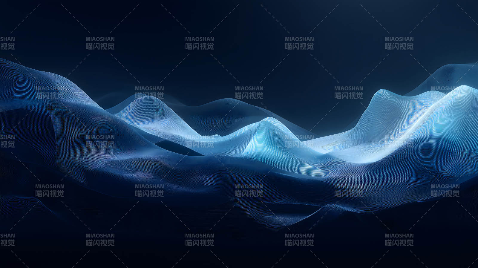 抽象蓝色山脉图案具有层次感-图片