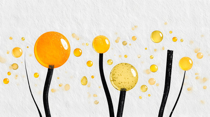 抽象藝術(shù)風格的圓形植物圖案-圖片