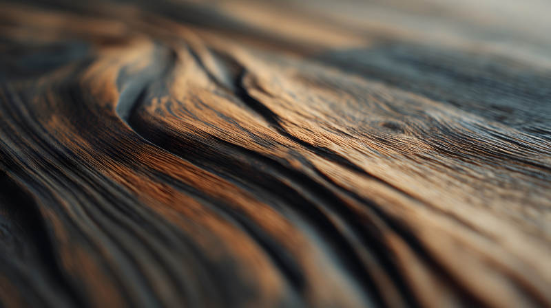 木紋特寫光影交錯展示紋理-圖片