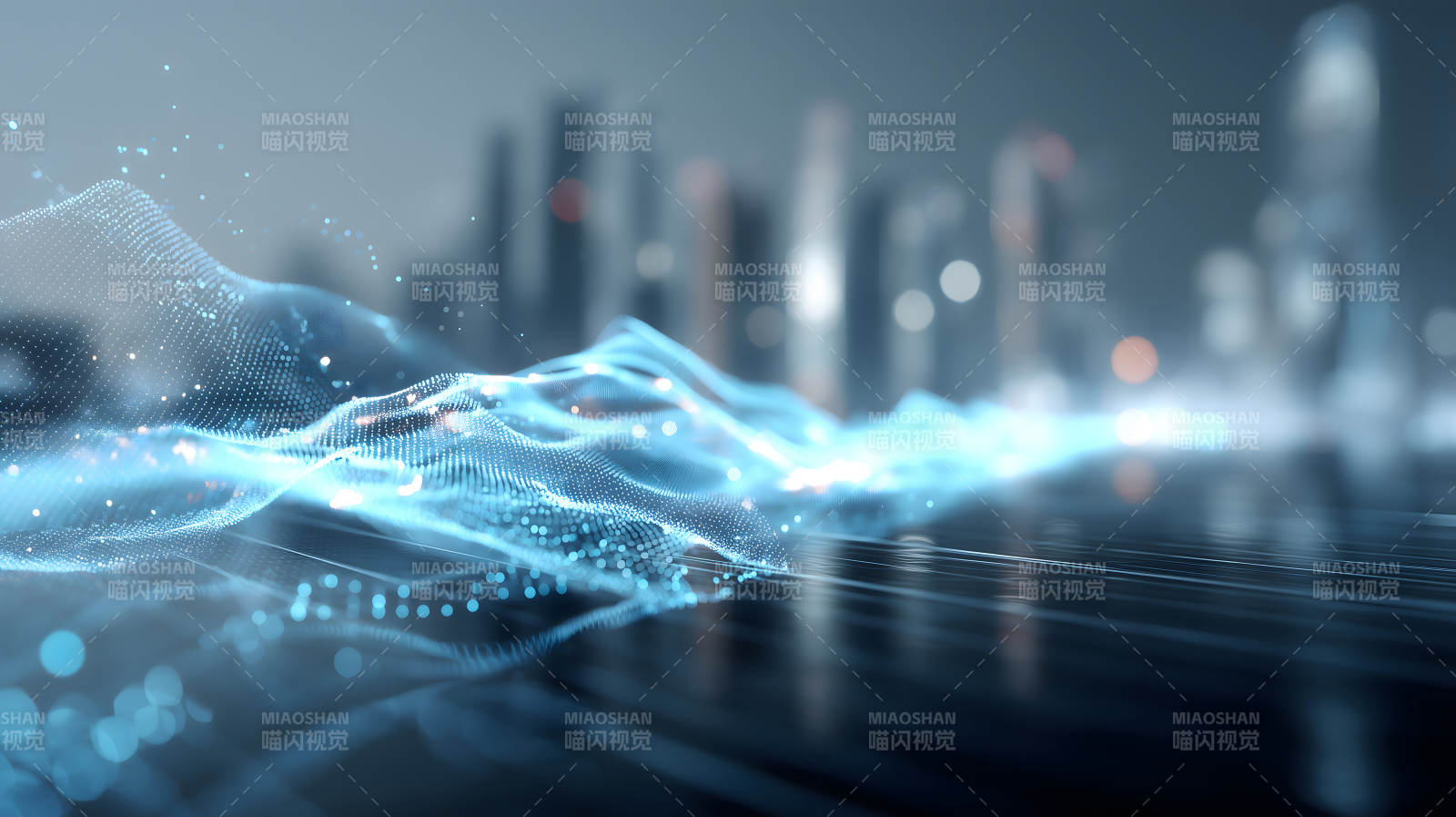 科技感城市数据流动图片