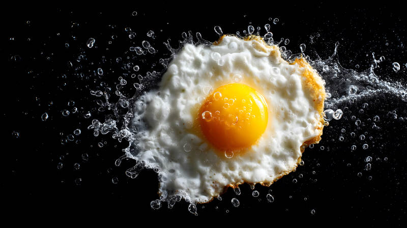 雞蛋濺水特寫-圖片